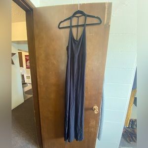 Buckle Maxi Dress, sheer bottom with slit